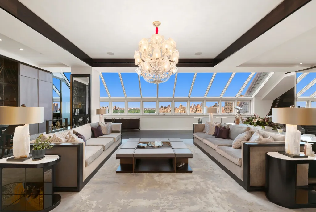 The aerie boasts massive exposures that fill the space with light.