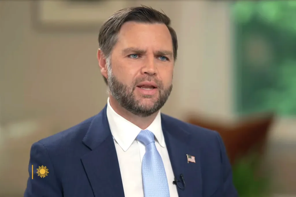 JD Vance speaking on CBS Sunday Morning.