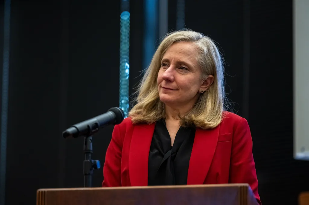 Virginia Gov. Abigail Spanberger speaks during an event in Richmond, Virginia, on June 16, 2026.