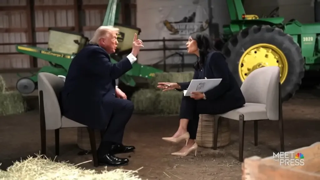 Donald Trump, visibly agitated, storms off an interview with Kristen Welker of NBC News' 