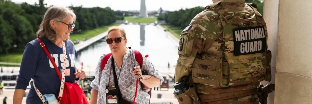 Trump hit with ridicule as National Guard stands at Reflecting Pool: ‘Protect from algae?’
