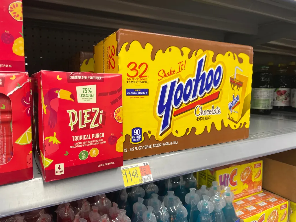 A paper price tag for Yoohoo.