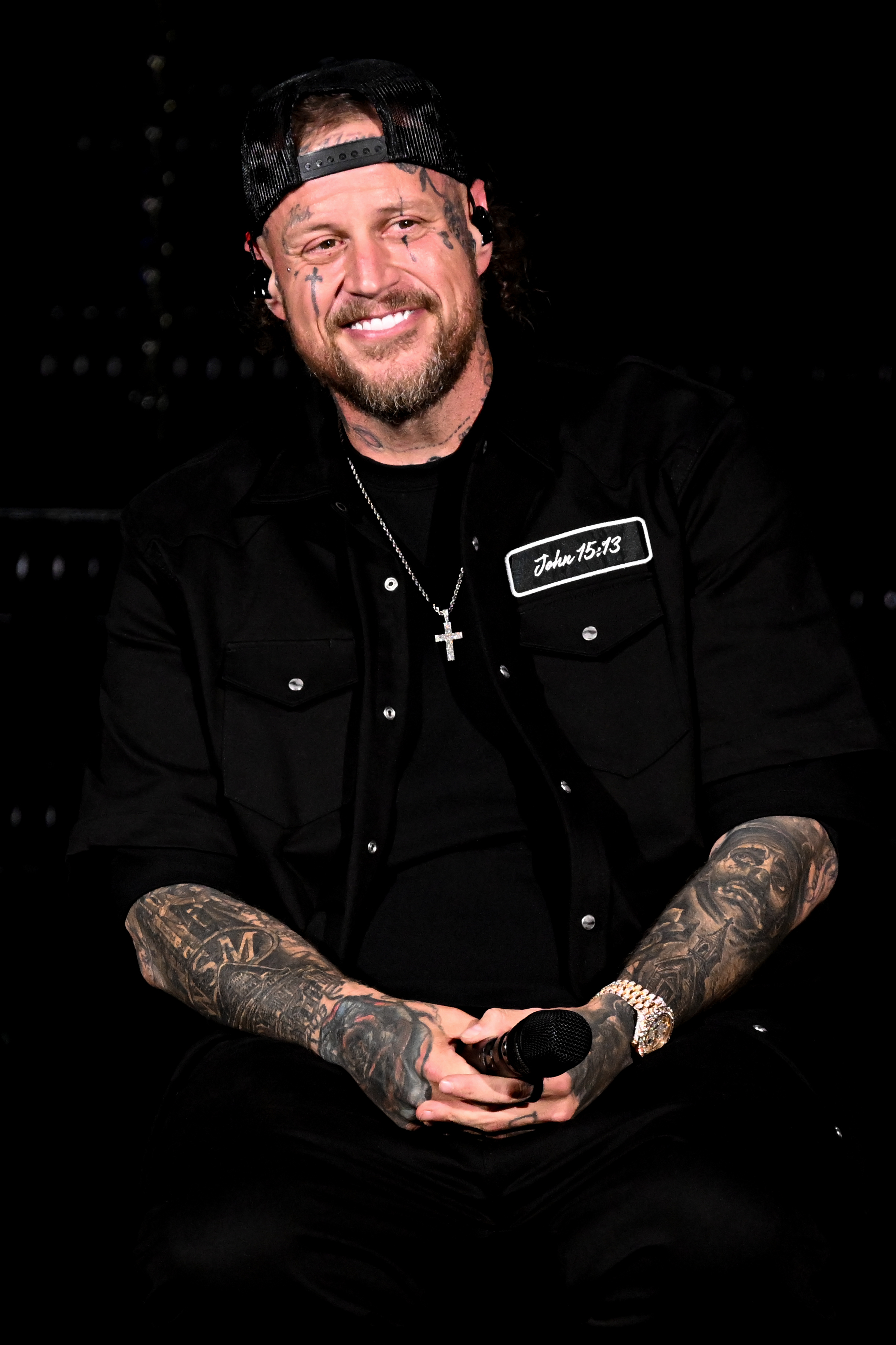 Jelly Roll performing at iTHINK Financial Amphitheatre.