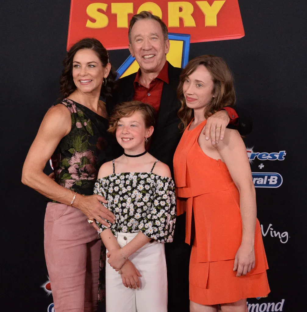 Tim Allen, his wife Jane Hajduk, and daughter Elizabeth Allen Dick attend the premiere of Toy Story 4.