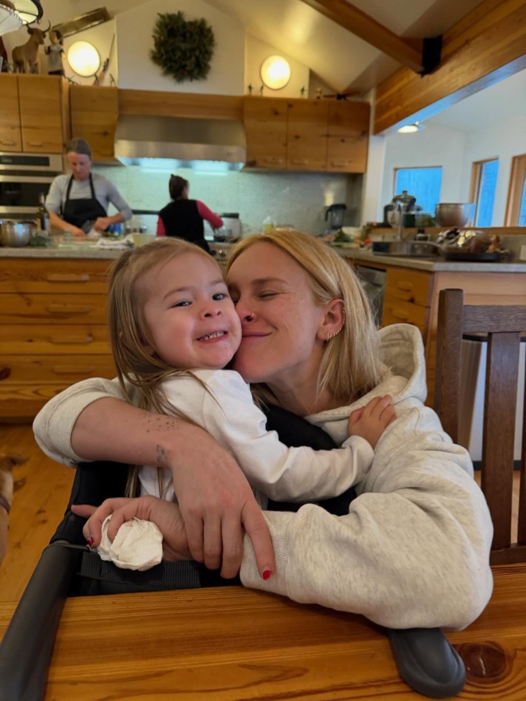 Rumer Willis embracing her daughter Louetta.