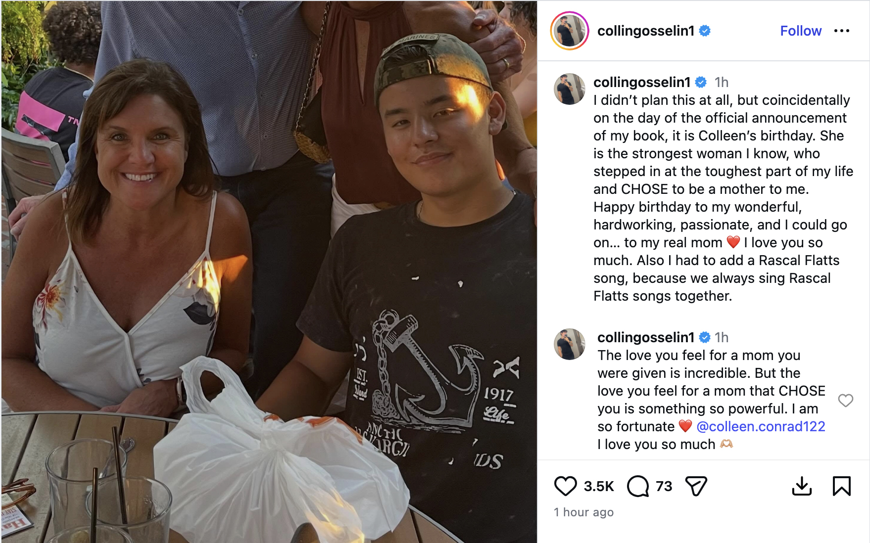 Collin Gosselin with Colleen Conrad, who he calls his 