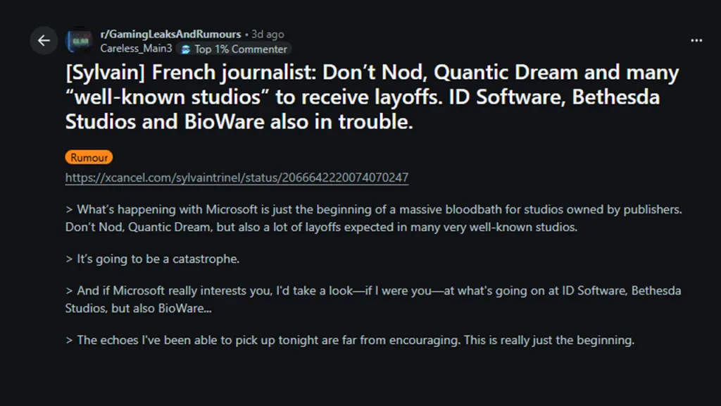 Xbox Layoffs