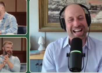 Prince William Chats With the Kelce Brothers on a Wedding Day ‘New Heights’ Podcast