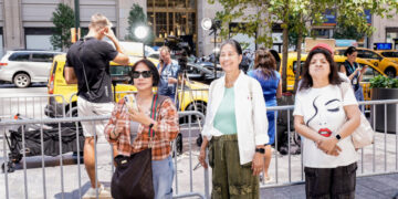 Fans Gather Outside the Wedding of the Year at Madison Square Garden