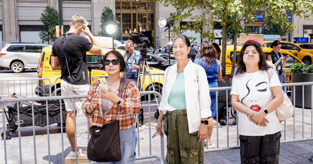 Fans Gather Outside the Wedding of the Year at Madison Square Garden
