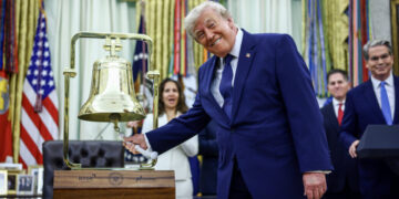 President Rings Stock Market Opening Bell to Celebrate Trump Accounts
