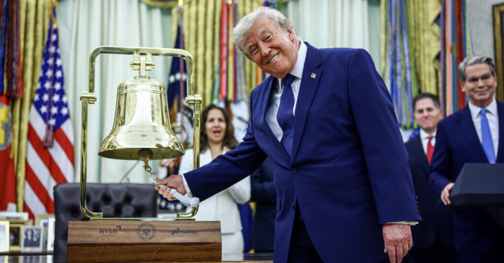 President Rings Stock Market Opening Bell to Celebrate Trump Accounts