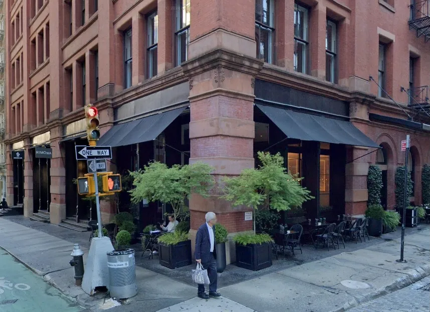 The exterior of Sartiano's restaurant, located at 99 Prince Street in New York City.
