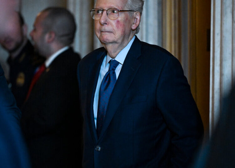 After Weeks of Silence, McConnell Says He Is Recovering From a Fall