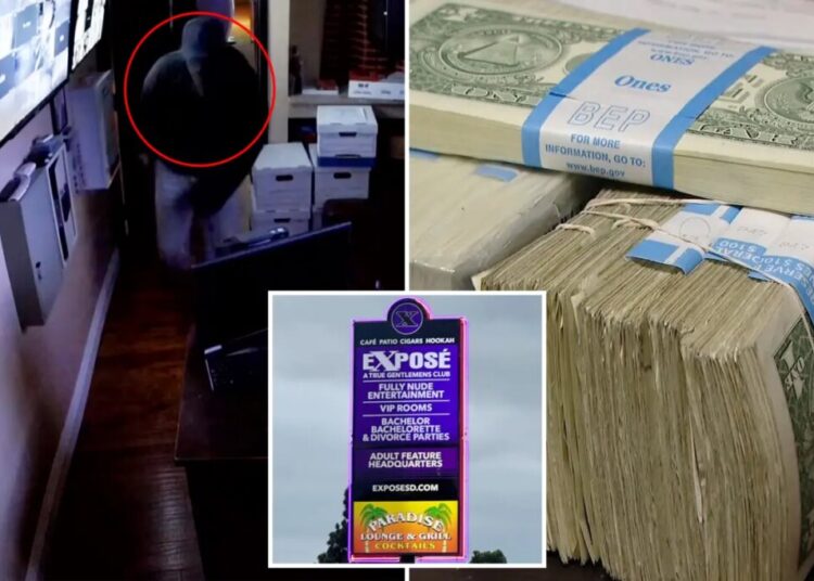 Moment thief steals $25K in $1 bills from California strip club
