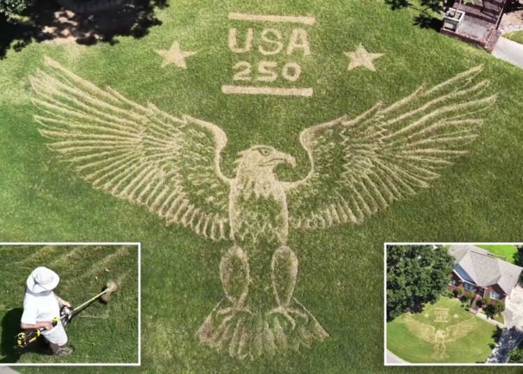 Alabama homeowner creates most patriotic front lawn celebrating America 250 with bald eagle mural