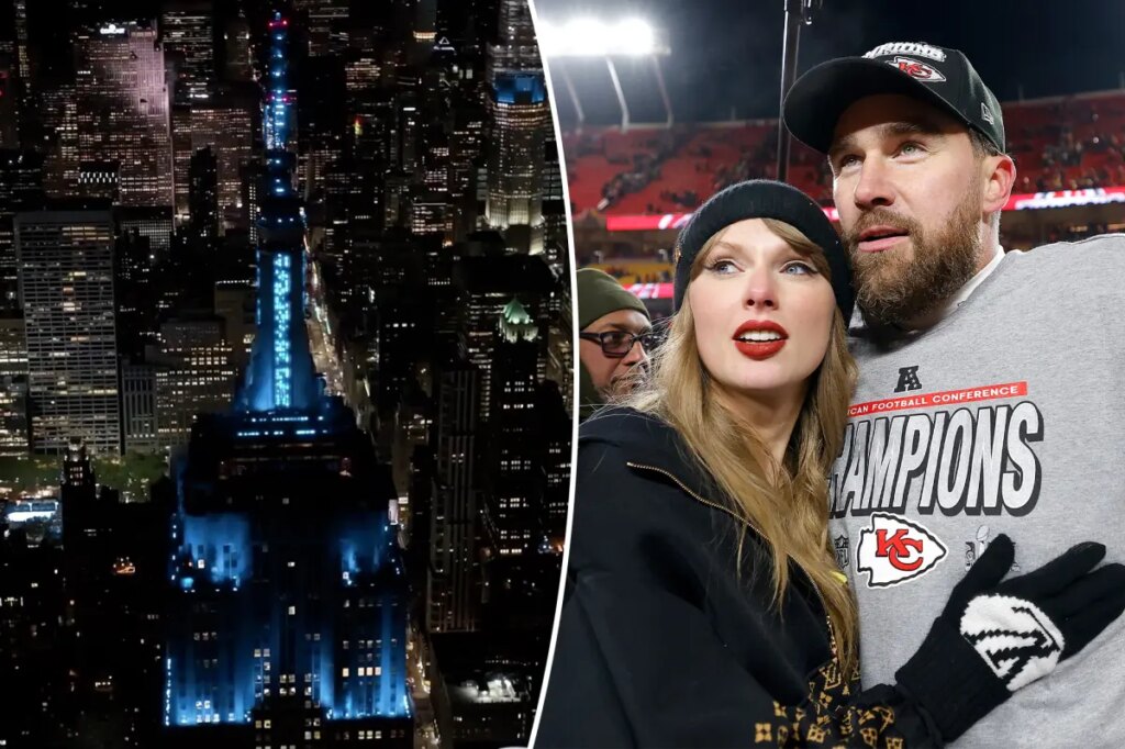 Empire State Building lights up for Taylor Swift and Travis Kelce’s wedding: ‘Her something blue’