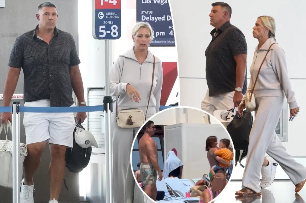 Mike Vrabel and wife Jen put on united front at Utah airport as Dianna Russini vacations with husband
