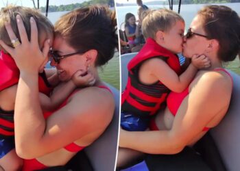 Shawn Johnson branded ‘weird’ by fans after sharing video kissing 2-year-old son on the lips