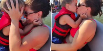 Shawn Johnson branded ‘weird’ by fans after sharing video kissing 2-year-old son on the lips