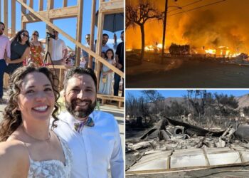 Couple who lost everything in Eaton Fire marries on burned property