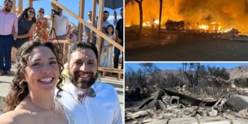 Couple who lost everything in Eaton Fire marries on burned property