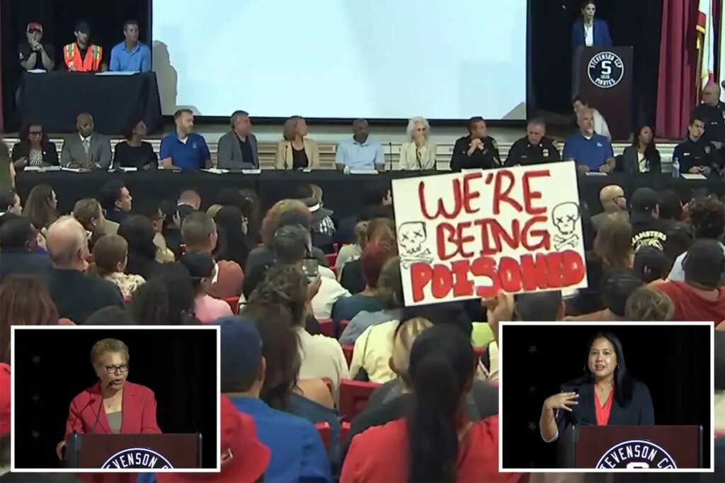 Furious Boyle Heights residents clash with Karen Bass over response to warehouse fire: ‘Who can yell the loudest’