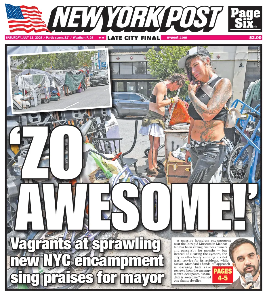 New York Post front page with the headline