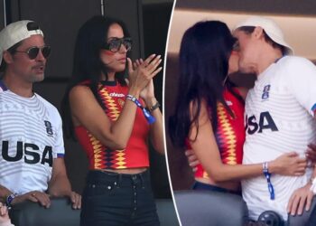 Brad Pitt and girlfriend Ines de Ramon share steamy kiss at FIFA World Cup 2026 match