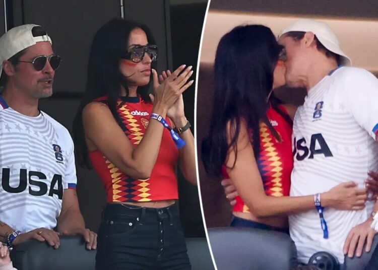 Brad Pitt and girlfriend Ines de Ramon share steamy kiss at FIFA World Cup 2026 match