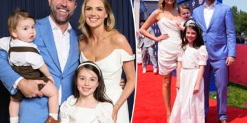 Kate Upton makes rare red carpet appearance with husband Justin Verlander and their two kids