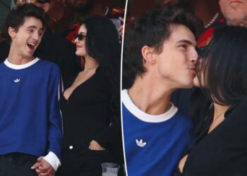 Kylie Jenner and Timothée Chalamet kiss for the cameras during World Cup Final 2026 date