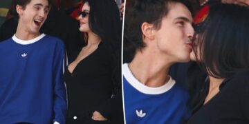 Kylie Jenner and Timothée Chalamet kiss for the cameras during World Cup Final 2026 date