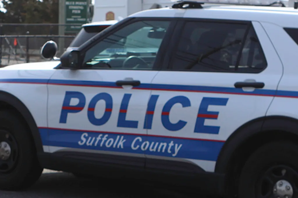 Side view of a Suffolk County Police vehicle.
