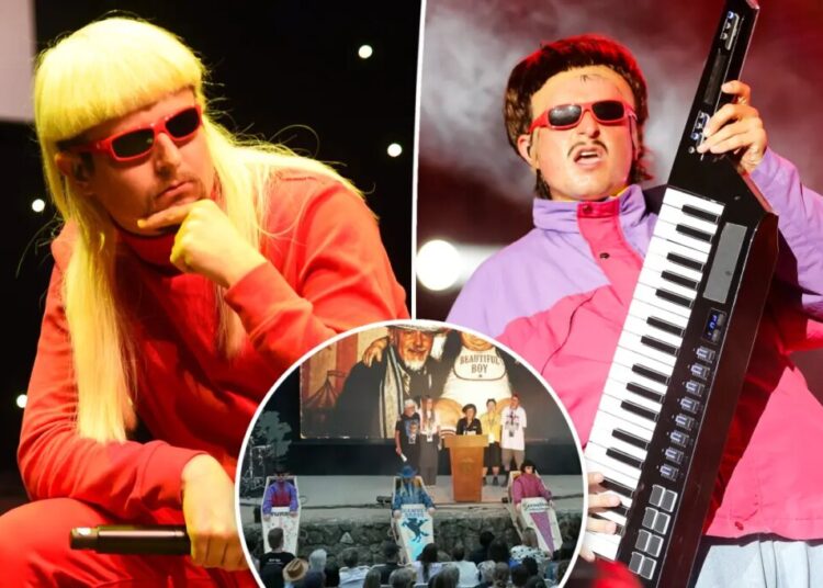 Oliver Tree’s celebration of life features surprising display of coffins as friends and fans mourn the tragic death of the singer