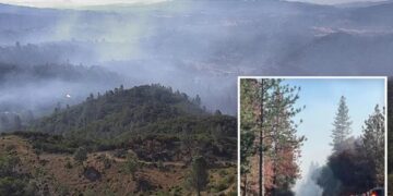 Fast-moving Dove Fire wreaks havoc as mass evacuations at ‘the gateway to Yosemite’ town