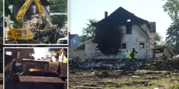 Massive home explosion caught on wild video as 2 launched from ‘missile’-like blast somehow survive
