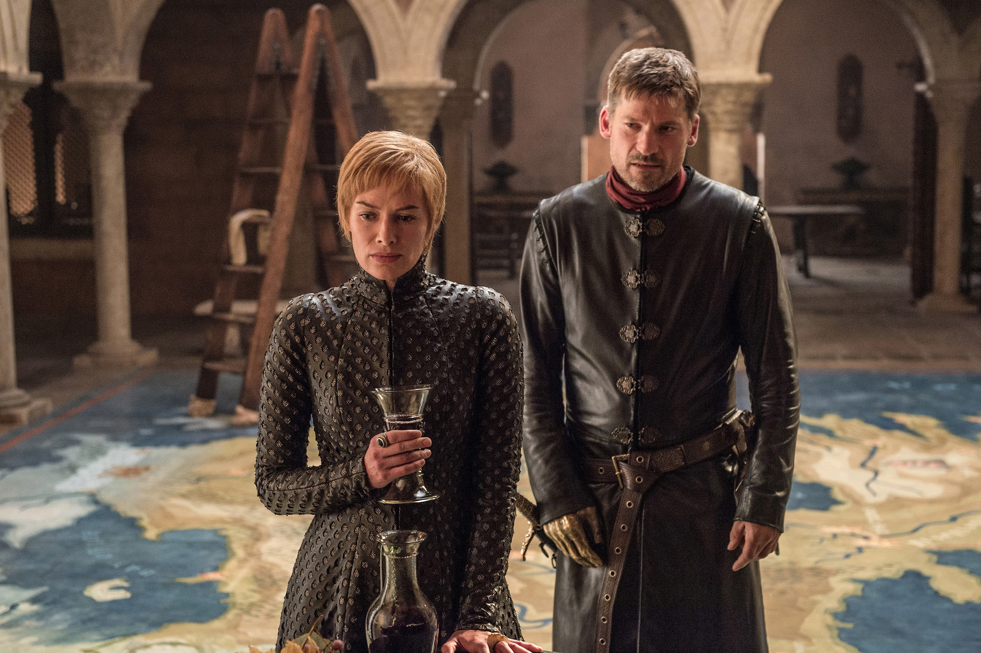 Lena Headey and Nikolaj Coster-Waldau in a scene from season 7 of