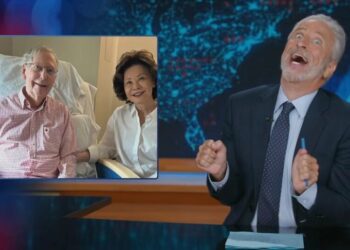 Jon Stewart Mocks Mitch McConnell’s Recovery Photo