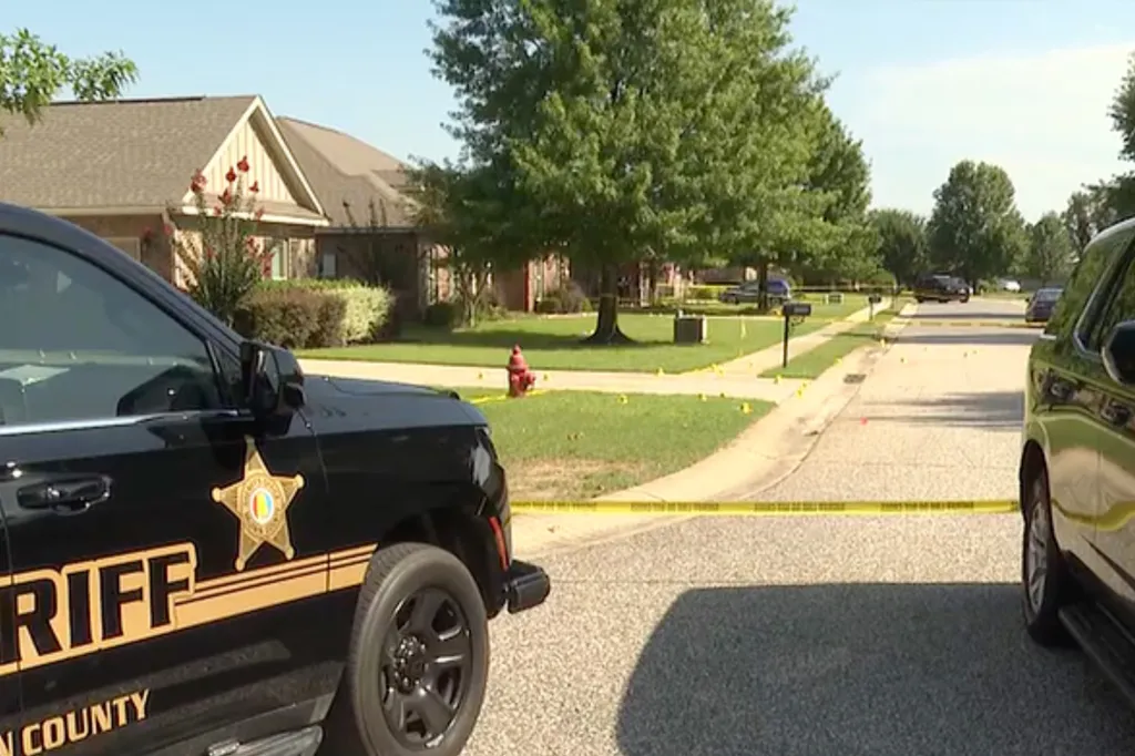 Police outside the home where the deadly stabbing spree occurred on July 5, 2026.