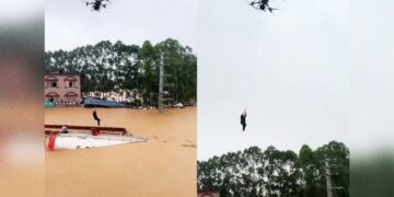 Wild Video Shows Quadcopter Drone Plucking Man From Raging Floodwaters, Whisking Him to Safety