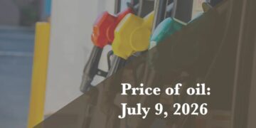 Current price of oil as of July 9, 2026