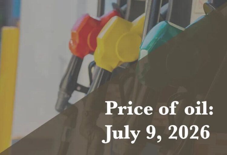 Current price of oil as of July 9, 2026