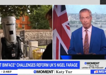 ‘Monty Python twist’: MS NOW in awe as Trump ally forced to run against a trash can