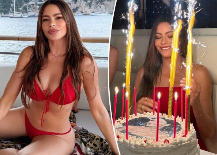 Sofía Vergara wows in red-hot bikini while celebrating 54th birthday in Italy