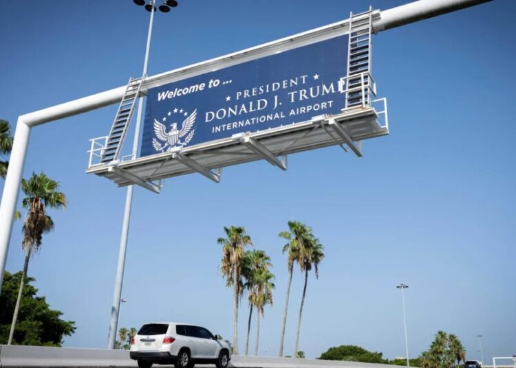 ‘I will never fly into there, never!’: Airport patrons revolt after Trump name change