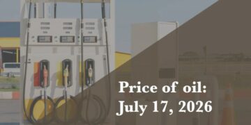 Current price of oil as of July 17, 2026