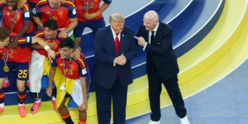 Hot mic catches broadcaster mystified by Trump’s World Cup stunt: ‘Edit him out of that’