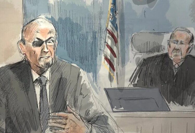 Salman Rushdie describes a ‘lake of blood’ as his convicted attacker faces terrorism charges tied to the 2022 stabbing