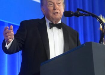 Trump gives rambling, insult-filled remarks at correspondents’ dinner and even turns against his own speechwriters. ‘Am I supposed to be a comedian?’